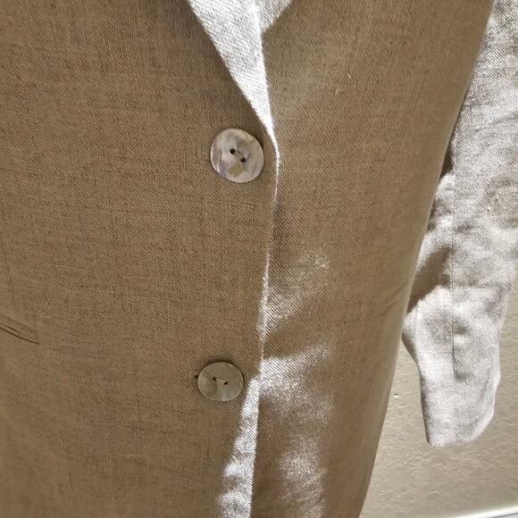 Jennifer Moore 10 Linen Blazer Oversized Beige Minimalist Jacket Quiet Luxury - Picture 8 of 9